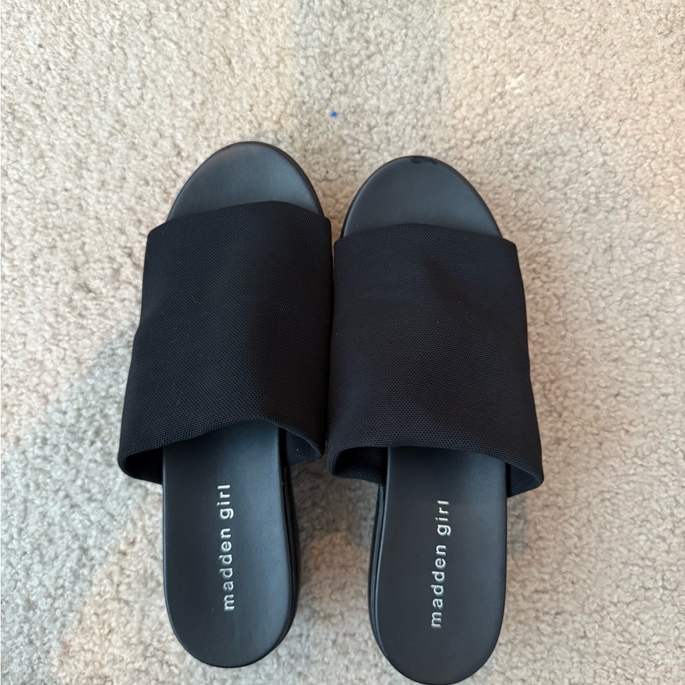 Madden Girl Black Mules Simple Design